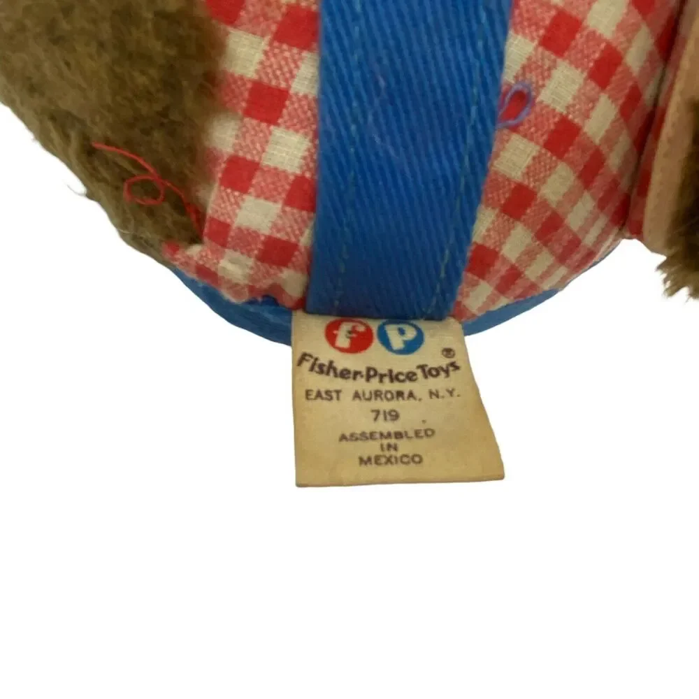 Teddy Bear Tip Top Chime Baby Toy Vintage Fisher Price Unisex Kids Brown